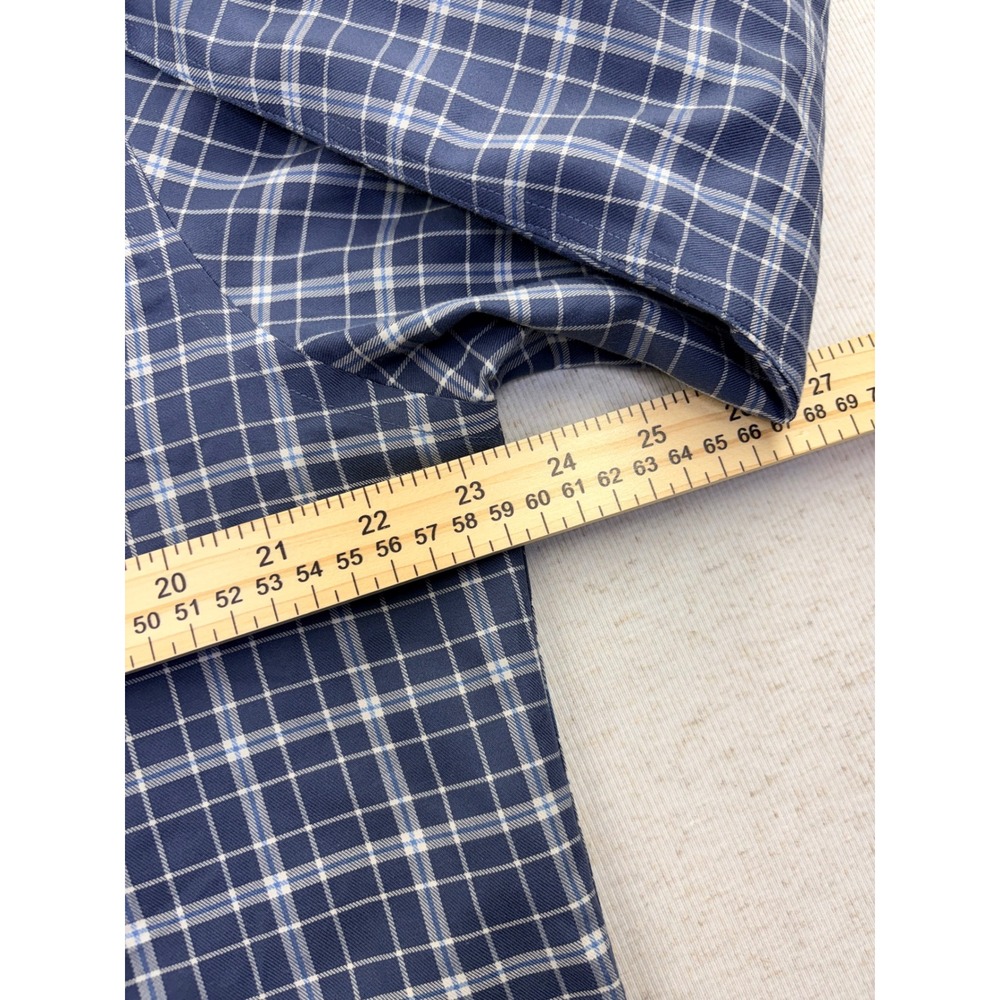 UNTUCKit Lazaret WF Mens Large Blue Plaid Wrinkle Free Button Down Shirt 40682 - Picture 7 of 8
